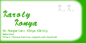 karoly konya business card